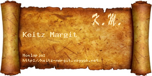 Keitz Margit névjegykártya